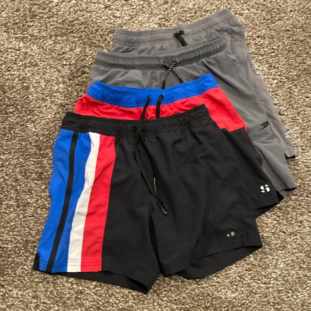 Mens Small Black and Gray Shorts Set